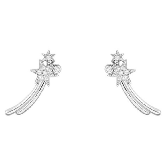 STERLING SILVER SHOOTING STAR EARRINGS - Picture 1 of 2
